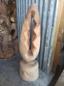 KETTENSÄGE SCHNITZEREI ABSTRAKT SUSSEX ULME HOLZ HAUS GARTEN SKULPTUR KUNST STATUE - Bild 1 von 7