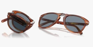 PERSOL 0PO714SM 54 096/56 IL PIEGHEVOLE Steve McQueen-TERRA DI SIENA LIGHT BLUE - Picture 1 of 2
