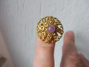Anello Bello Vecchio, 835 Argento Placcato, Con Perla Di Ametista! - Foto 1 di 4
