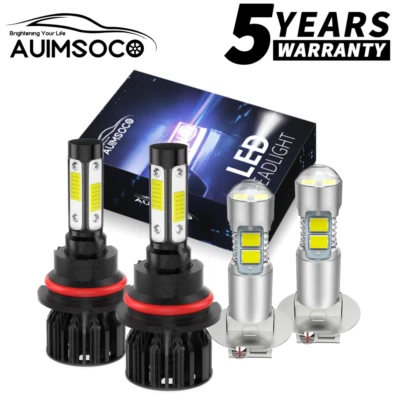 Combo de faróis de LED alto/baixo + lâmpadas de neblina para Nissan Sentra 2000-2003 6000K - Imagem 1 de 4