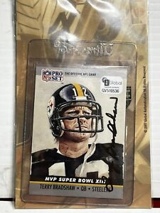 1990 Pro-set Terry Bradshaw Autographed Pittsburgh Steelers GAI Certified + Coa