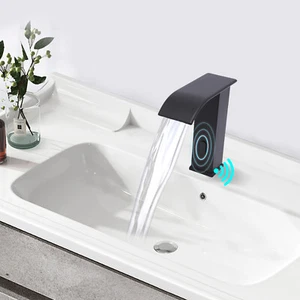 Grifo de lavabo negro sensor infrarrojo grifo interior - Imagen 1 de 14