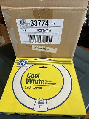GE Lighting Circline Tube Fluorescent Light Bulb 8 1/4" 33774 fc8t9/cw 12 count - Image 1 of 3