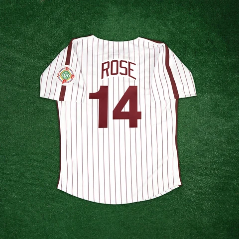 Pete Rose 1984 Philadelphia Phillies Cooperstown Men's Home White Jersey Cover