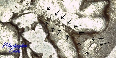 1936 Buffalo Nickel - Defective Planchet Lamination Obverse - Rare Error Coin - Image 1 of 4