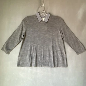 Kate Spade Wool Sweater Womens Medium Gray Top - Picture 1 of 9