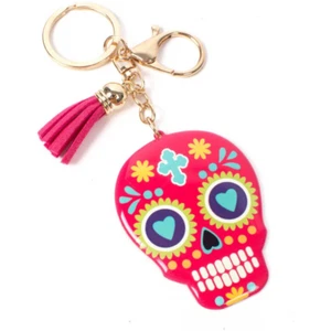 Llavero Calavera de Azúcar Rojo Borla Bolso Llavero Dije - Imagen 1 de 3