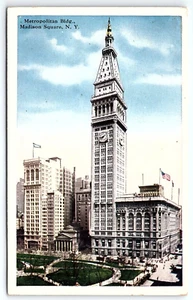 Vintage Postcard Metropolitan Building Madison Square New York City NYC - Picture 1 of 2