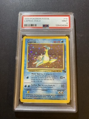 Lapras 10/62 Fossil Holo 1999 PSA 9 MINT NEW CERT - Image 1 of 2