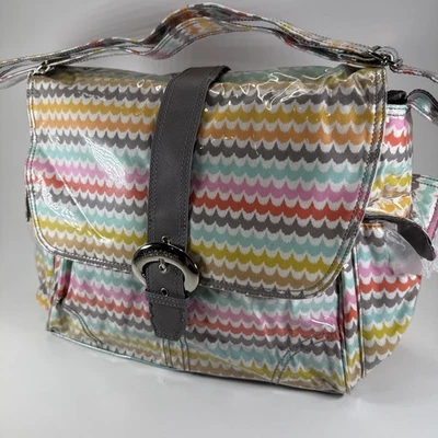 Kalencom Buckle Retro Boho Diaper Bag Multicolor Zigzag Stripes Water Proof EUC - Image 1 of 4