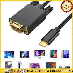 1.8M/6FT 1080P USB3.1 Type-C To VGA Adapter Cable for Monitor Desktop Projector - Afbeelding 1 van 10