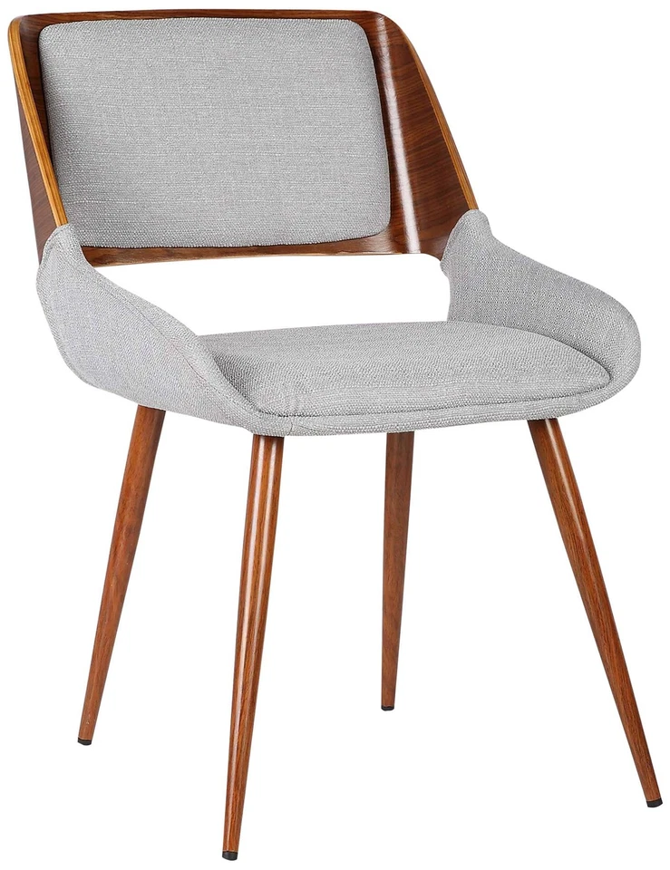 Panda Gray Fabric and Walnut Wood Dining Chair - Image 1 of 1