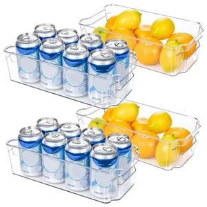 Kühlschrank Organizer und Aufbewahrung - 4 Stück Klar Kunststoffbehälter für Kühlschrank, Kostenlos... - Bild 1 von 7