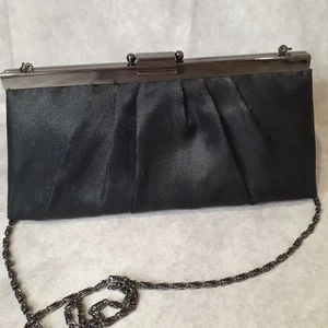 Gunne Sax by Jessica McClintock Black & Silver Clutch Should Bag - Bild 1 von 12