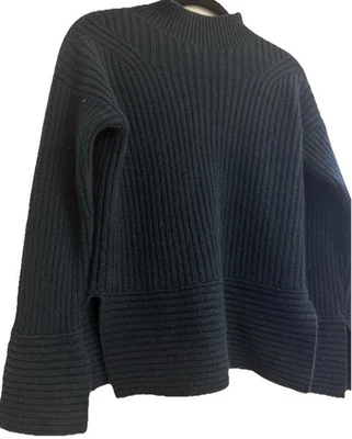 Mujeres Club Monaco Cachemira Azul Marino Verdoso Oscuro Talla Mediana Cuello Alto, Brazo Dividido Foto 1 de 4