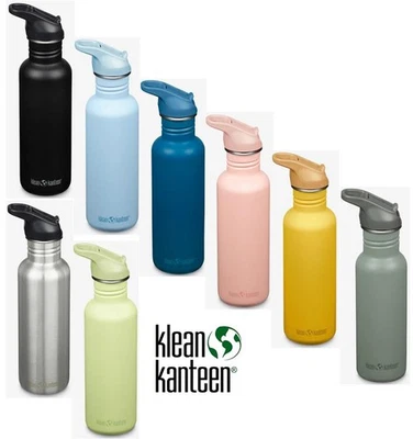 Klean Kanteen Edelstahl KLASSISCHE WASSERFLASCHE MIT SPORTKAPPE 27oz 800ml alle Farben