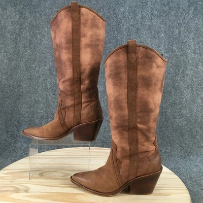 Botas Dolce Vita para mujer 7,5 navaje vaquero occidental hasta la rodilla marrón tacones cubanos Foto 1 de 4