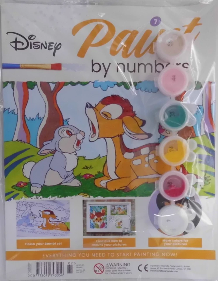 Hachette Disney Paint by Numbers Partwork magazine Collection #7 Bambi + paints - Image 1 of 1