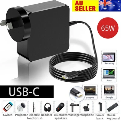 USB-C Type-C Adapter Laptop Charger Power 65W For Lenovo ThinkPad Acer Dell HP - image 1 of 4