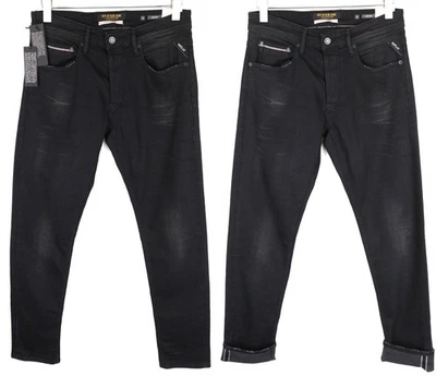 Replay Grover W30 L34 Black Selvedge Jeans Men Washed Straight For Stretch - Image 1 of 4
