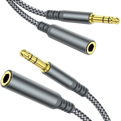 2PK  3.5mm Male to Female Audio Cable 3ft 6ft 10ft 25ft 50ft 75ft Extension - Image 1 of 4