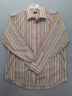 Paul Smith Dress Shirt Mens 18.5 35-36 Multicolor Stripe Button Front Made Italy - Image 1 of 4