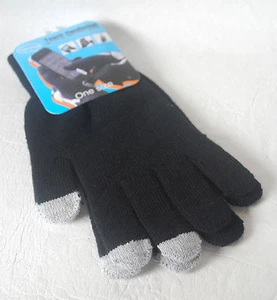 Black Touch Gloves - use touchscreen devices with gloves on NEW - Picture 1 of 3