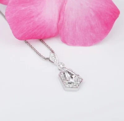 Henri Daussi 1ctw Natural Kite Diamond Cluster Pendant Necklace 18" NG1310 - Image 1 of 4