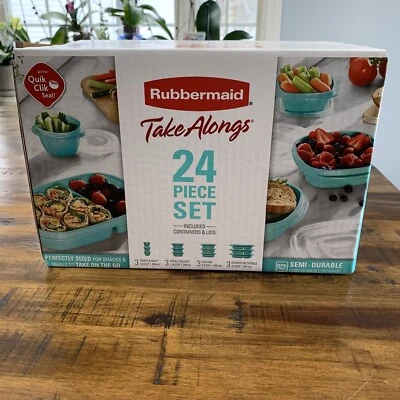 Rubbermaid Take Alongs Food Storage Containers TEAL Assorted 24-Piece Set NEW - Image 1 of 2