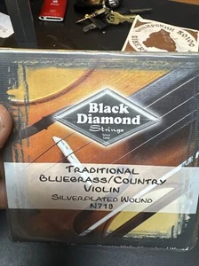 Black Diamond Fiddle Violin Strings N719 Silver Plated Wound Set - Picture 1 of 2
