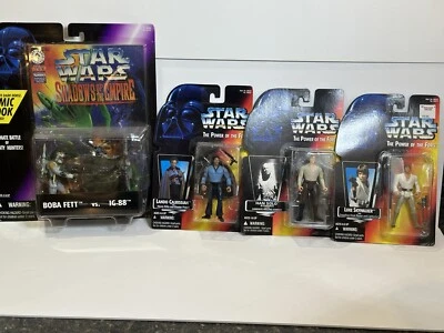 Лот игрушек Star Wars Kenner 1995, Boba Fet Vs Ig88, Luke Skywalker, Han Solo - Изображение 1 из 4