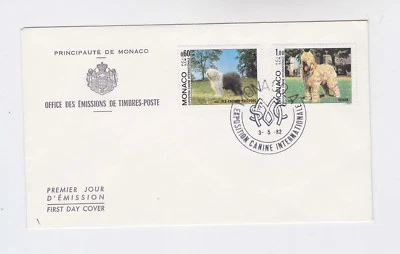monaco 1982 Sc 1337/8 dog set on FDC          m1924 - Image 1 of 2