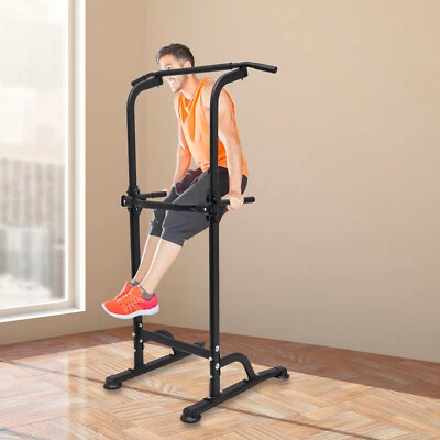 Adjustable Home Gym Workout Power Tower Dips Station Exercise Pull Push Up Bar - Image 1 of 4