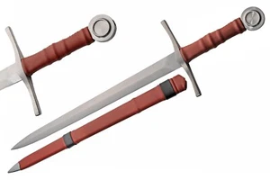 37.5" Medieval Knight Sword With Scabbard Carbon Steel Blade - Picture 1 of 8