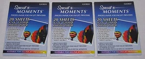 Carta fotografica Special Moments confezione da 3 stampanti a getto d'inchiostro 60 fogli 4"x6" lucida nuova con scatola - Foto 1 di 2