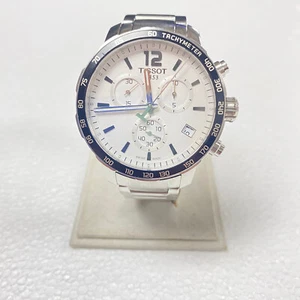 u284 TISSOT 1853 Swiss Quickster Chronograph T095417A Stainless Wrist Watch - Picture 1 of 7