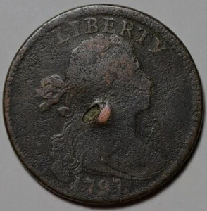 1797 Draped Bust Large Cent - Damage - US 1c Copper Coin - Picture 1 of 8