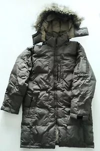 Daunenmantel + Kapuze Gr. S Unisex Hochwertig 70% Daune 30% Feder Dunkelkhaki - Bild 1 von 24