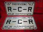 NH Vanity License Plate Vintage 1963 