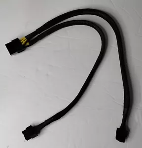 PCI-E 8-pin to 2x 6+2-pin (6-pin/8-pin) Sleeved Y Splitter Mining Cable 12 in - Picture 1 of 3