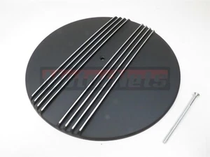 14" Air Cleaner Lid Top Only Black Finned Aluminum Nostalgic Moon Retro ChevyRod - Picture 1 of 2