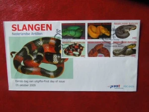 G3673 NETHERLANDS ANTILLES 2009 REPTILES SNAKES NVPH E 429 FDC - Picture 1 of 1