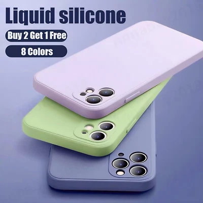 Silicone Case Camera Lens Cover For iPhone 15 14 13 12 11 Pro XS Max XR X 8 7 SE - Image 1 of 4