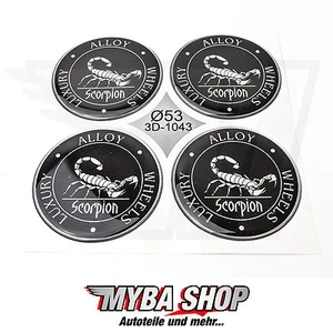 4x Silicone Sticker Scorpion ∅= 2 3/32in For Hub Caps Emblems Sticker New - Picture 1 of 1