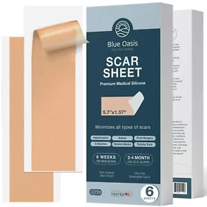 Lot of 2 Blue Oasis Scar Sheet - Premium Medical Silicone - 6 ct ea- exp 07/2026 - Picture 1 of 4