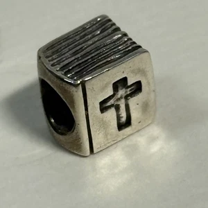 Pandora 925 ALE Cross Bible Book Sterling Silver Charm Religion Bead - Picture 1 of 7