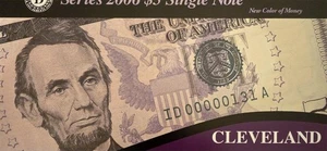 Series 2006 $5 Dollar Federal Reserve Note, Cleveland, *LOW Serial* - Picture 1 of 2