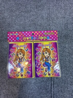 Lisa Frank 6 Blank Party Invitations Its A Party! Birthday NEW NOS SEALED - Image 1 of 3
