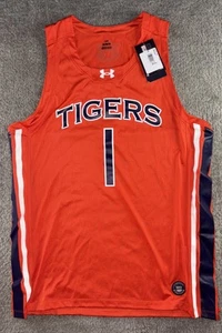 $95 NWT Under Armour Auburn Tigers Basketball Jersey Mens Orange Navy Sz Medium - Picture 1 of 7