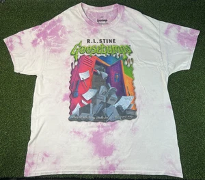 R.L. Stine Gänsehaut T-Shirt Batik Baumwolle Kurzarm Gr. L Haunted School - Bild 1 von 7